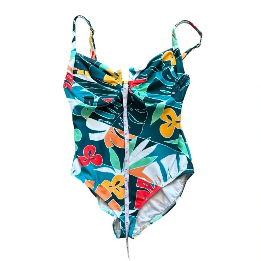 Vince Camuto Tropical Floral One Piece Swimsuit Size 12 NWT